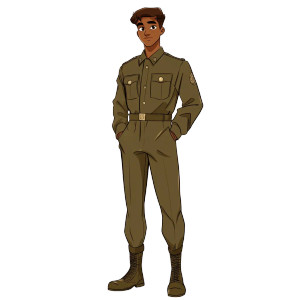 Young Cadet Comic Style Vinyl Car Decal Sticker – Waterproof & UV-Resistant 4.0"