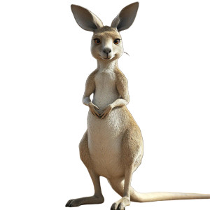 Young Kangaroo Cartoon 3D Vinyl Car Decal Sticker – Waterproof & UV-Resistant 4.0"