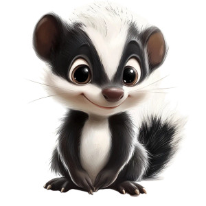 Young Skunk Portrait Vinyl Car Decal Sticker – Waterproof & UV-Resistant 4.0"