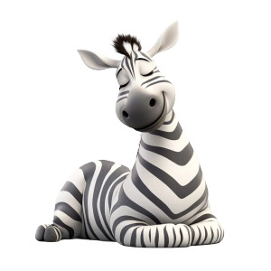 Zebra Relaxing 3D Cartoon Vinyl Car Decal Sticker – Waterproof & UV-Resistant 4.0"