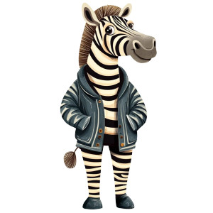 Zebra Vectorial Infantil Ropa Vinyl Car Decal Sticker – Waterproof & UV-Resistant 4.0"