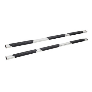 Westin Automotive Nerf Bar - Truck Wheel To Wheel 28-534570 R5 Modular Series; With Step Pads; With Bed Step; 5 Inch Oval Straight; Polished; Stainless Steel; With Black End Caps; Rocker Panel Mount Westin Automotive Nerf Bar - Truck Wheel To Wheel 28-534570 R5 Modular Series; With Step Pads; With Bed Step; 5 Inch Oval Straight; Polished; Stainless Steel; With Black End Caps; Rocker Panel Mount