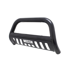 Westin Bull Bar | E-Series | 3 Inch Black Steel | Textured Skid Plate | Light Tabs | Bolt-On