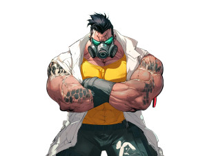 Masked Muscle Man Vinyl Car Decal Sticker – Waterproof & UV-Resistant 8"