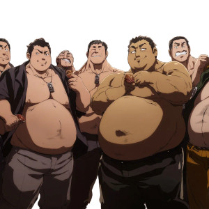 Chubby Anime Men Vinyl Car Decal Sticker – Waterproof & UV-Resistant 8"