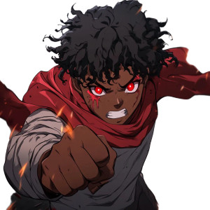 Gritty Anime Warrior Vinyl Car Decal Sticker – Waterproof & UV-Resistant 8"