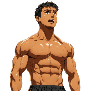 Anime Bodybuilder Textbook Vinyl Car Decal Sticker – Waterproof & UV-Resistant 8"