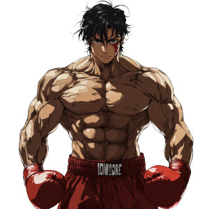 Anime Bodybuilder Boxer Vinyl Car Decal Sticker – Waterproof & UV-Resistant 8"
