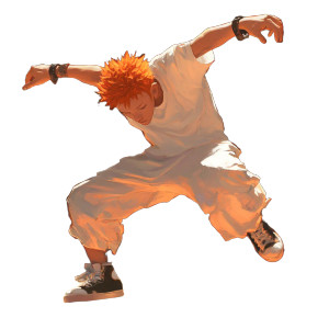 Red-Haired Breakdancer Vinyl Car Decal Sticker – Waterproof & UV-Resistant 8"