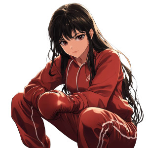 Anime Boxer Girl Vinyl Car Decal Sticker – Waterproof & UV-Resistant 8"