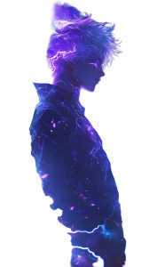 Electric Anime Boy Vinyl Car Decal Sticker – Waterproof & UV-Resistant 8"