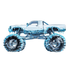 Short Monster Truck Vinyl Car Decal Sticker – Waterproof & UV-Resistant 8"