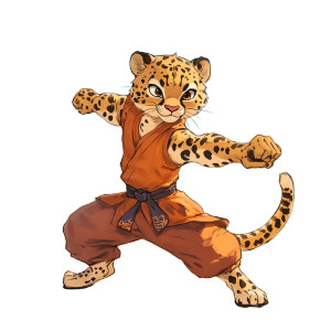 Kung Fu Cheetah Vinyl Car Decal Sticker – Waterproof & UV-Resistant 8" Kung Fu Cheetah Vinyl Car Decal Sticker – Waterproof & UV-Resistant 8"