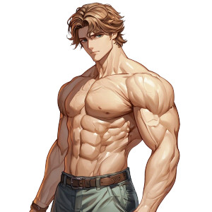 Muscular Anime Man V15 Vinyl Car Decal Sticker – Waterproof & UV-Resistant 8"