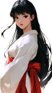 Kikyo Shrine Maiden Vinyl Car Decal Sticker – Waterproof & UV-Resistant 8"