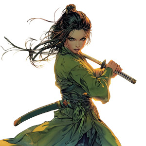 Giant Samurai Woman Vinyl Car Decal Sticker – Waterproof & UV-Resistant 8" Giant Samurai Woman Vinyl Car Decal Sticker – Waterproof & UV-Resistant 8"