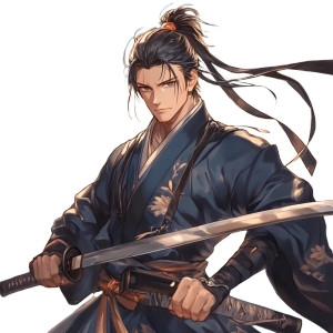 Handsome Ronin Katana Vinyl Car Decal Sticker – Waterproof & UV-Resistant 8"