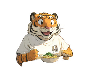 Cartoon Tiger Eating Vinyl Car Decal Sticker – Waterproof & UV-Resistant 8" Cartoon Tiger Eating Vinyl Car Decal Sticker – Waterproof & UV-Resistant 8"