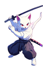 Samurai Cat Strikes Vinyl Car Decal Sticker – Waterproof & UV-Resistant 8" Samurai Cat Strikes Vinyl Car Decal Sticker – Waterproof & UV-Resistant 8"