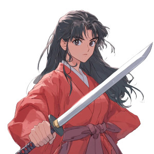 Inuyasha With Sword Vinyl Car Decal Sticker – Waterproof & UV-Resistant 8"