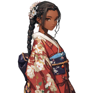 Royal Edo Woman Vinyl Car Decal Sticker – Waterproof & UV-Resistant 8"