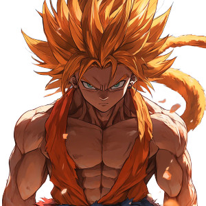 Saiyan With Tail Vinyl Car Decal Sticker – Waterproof & UV-Resistant 8"