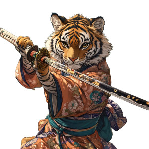 Tiger Samurai Vinyl Car Decal Sticker – Waterproof & UV-Resistant 8" Tiger Samurai Vinyl Car Decal Sticker – Waterproof & UV-Resistant 8"