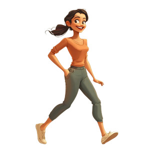 Happy Walking Character Vinyl Car Decal Sticker – Waterproof & UV-Resistant 8"