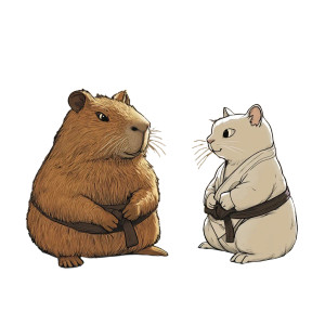 Capybara Vs Cat Vinyl Car Decal Sticker – Waterproof & UV-Resistant 8" Capybara Vs Cat Vinyl Car Decal Sticker – Waterproof & UV-Resistant 8"