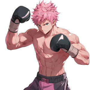 Boxing Anime Man Vinyl Car Decal Sticker – Waterproof & UV-Resistant 8"