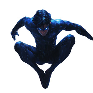 Nightwing Acrobatic Motion Vinyl Car Decal Sticker – Waterproof & UV-Resistant 8"