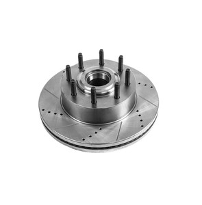 Power Stop Evolution Series Front Brake Rotor | Drilled And Slotted | Silver Zinc Plated | Performance Upgrade Power Stop Evolution Series Front Brake Rotor | Drilled And Slotted | Silver Zinc Plated | Performance Upgrade