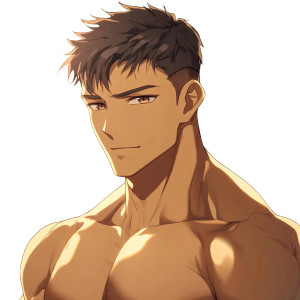 Muscular Anime Knight Vinyl Car Decal Sticker – Waterproof & UV-Resistant 8"