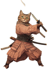 Samurai Cat V6 Vinyl Car Decal Sticker – Waterproof & UV-Resistant 8" Samurai Cat V6 Vinyl Car Decal Sticker – Waterproof & UV-Resistant 8"