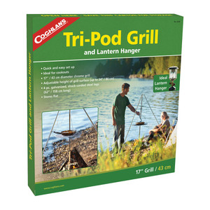 Coghlan's Campfire Grill | Tripod Style With Lantern Holder | 17" Chrome Grilling Surface | Quick Set Up, Cookouts, Adjustable Height | Foldable & Durable Coghlan's Campfire Grill | Tripod Style With Lantern Holder | 17" Chrome Grilling Surface | Quick Set Up, Cookouts, Adjustable Height | Foldable & Durable