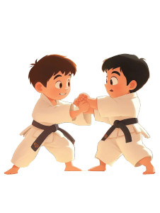 Kids Judo Match Vinyl Car Decal Sticker – Waterproof & UV-Resistant 8"