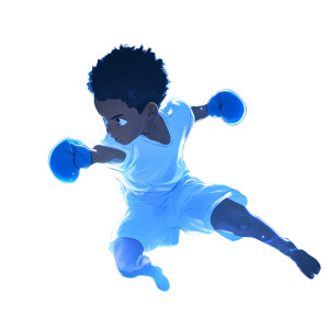 Ethereal Boxer Ascending Vinyl Car Decal Sticker – Waterproof & UV-Resistant 8"