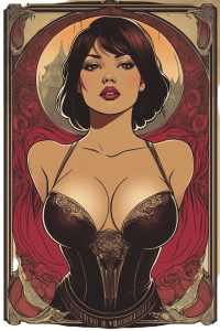 Cyberpunk Mucha Woman Vinyl Car Decal Sticker – Waterproof & UV-Resistant 8"