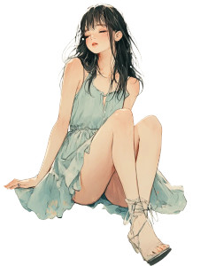 Japanese Girl Dress Vinyl Car Decal Sticker – Waterproof & UV-Resistant 8"