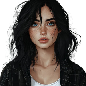 Black Flannel Woman Vinyl Car Decal Sticker – Waterproof & UV-Resistant 8"