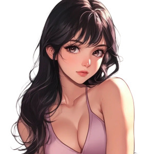 Feminine Manga Character V3 Vinyl Car Decal Sticker – Waterproof & UV-Resistant 8"