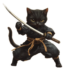 Ninja Cat V2 Vinyl Car Decal Sticker – Waterproof & UV-Resistant 8" Ninja Cat V2 Vinyl Car Decal Sticker – Waterproof & UV-Resistant 8"