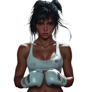 Tired Asian Boxer Vinyl Car Decal Sticker – Waterproof & UV-Resistant 8"