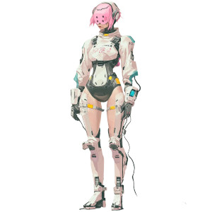 Pastel Cyborg Girl Vinyl Car Decal Sticker – Waterproof & UV-Resistant 8" Pastel Cyborg Girl Vinyl Car Decal Sticker – Waterproof & UV-Resistant 8"