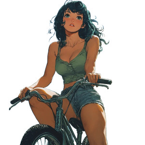Anime Girl On Bike Vinyl Car Decal Sticker – Waterproof & UV-Resistant 8" Anime Girl On Bike Vinyl Car Decal Sticker – Waterproof & UV-Resistant 8"