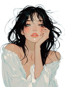 Anime Girl Portrait V14 Vinyl Car Decal Sticker – Waterproof & UV-Resistant 8"