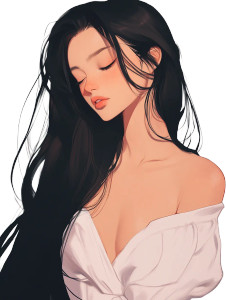 Anime Girl Portrait V28 Vinyl Car Decal Sticker – Waterproof & UV-Resistant 8"