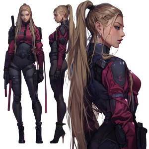 Sci-Fi Supermodel Armor Vinyl Car Decal Sticker – Waterproof & UV-Resistant 8"