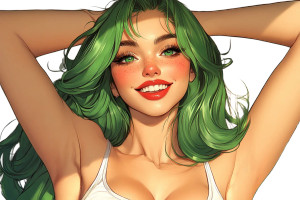 Green-Haired Beauty Vinyl Car Decal Sticker – Waterproof & UV-Resistant 8" Green-Haired Beauty Vinyl Car Decal Sticker – Waterproof & UV-Resistant 8"