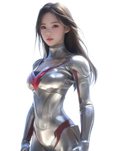 Feminized Ultraman Suit Vinyl Car Decal Sticker – Waterproof & UV-Resistant 8"